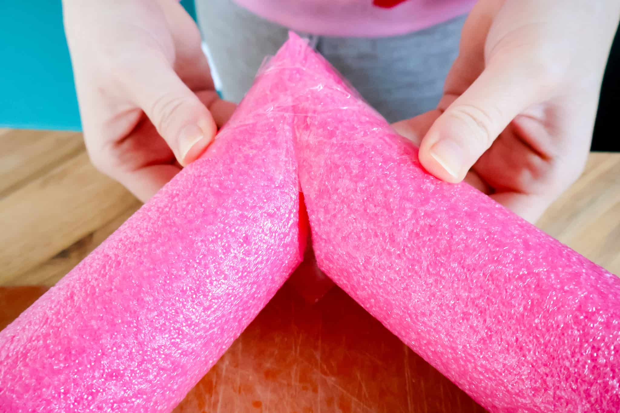 taping pool noodles together
