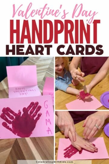 Easy Handprint Heart Valentines Cards