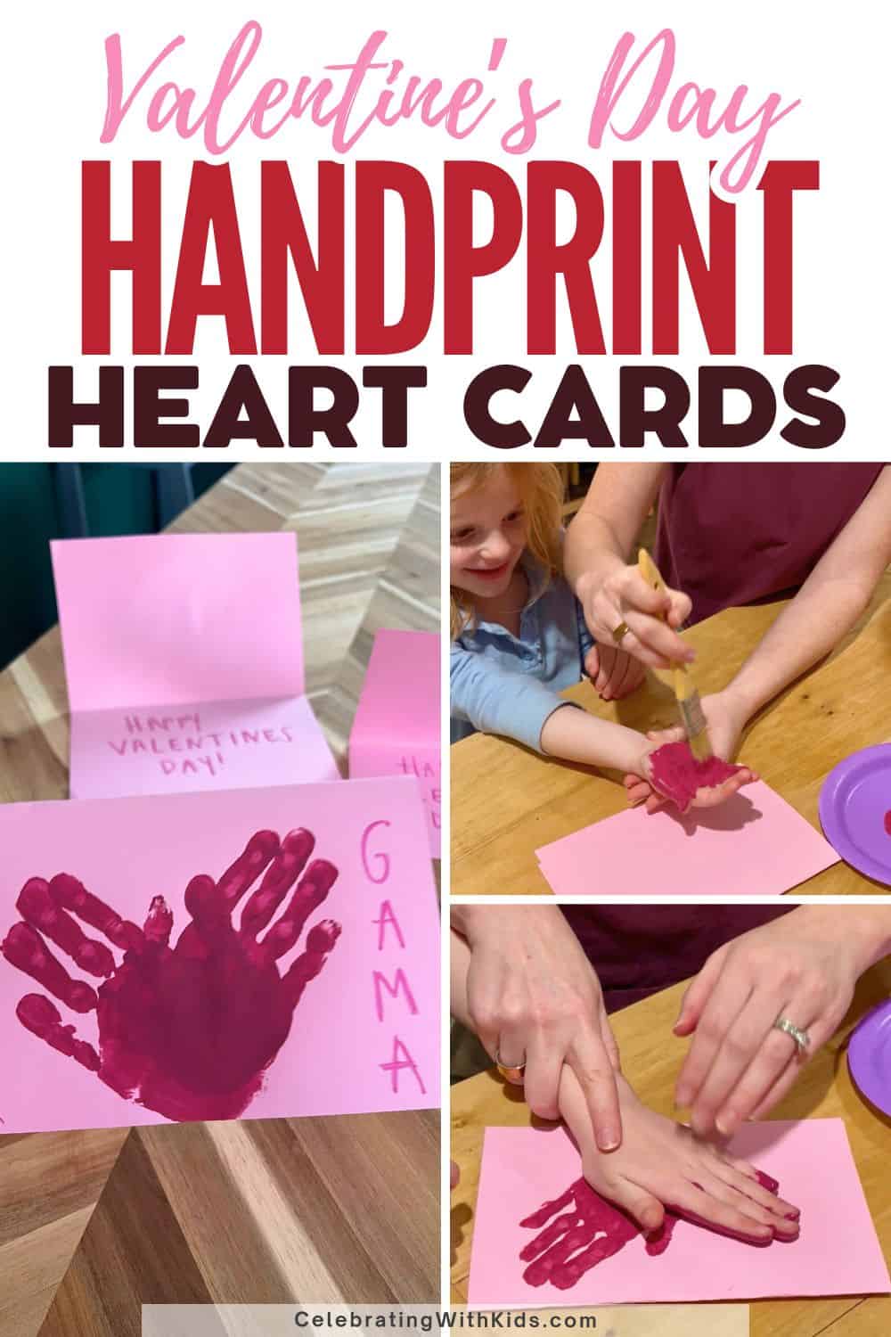 Easy Handprint Heart Valentines Cards