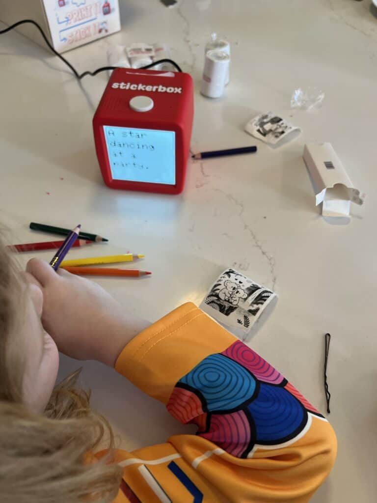 kids making stickers using stickerbox ai sticker maker