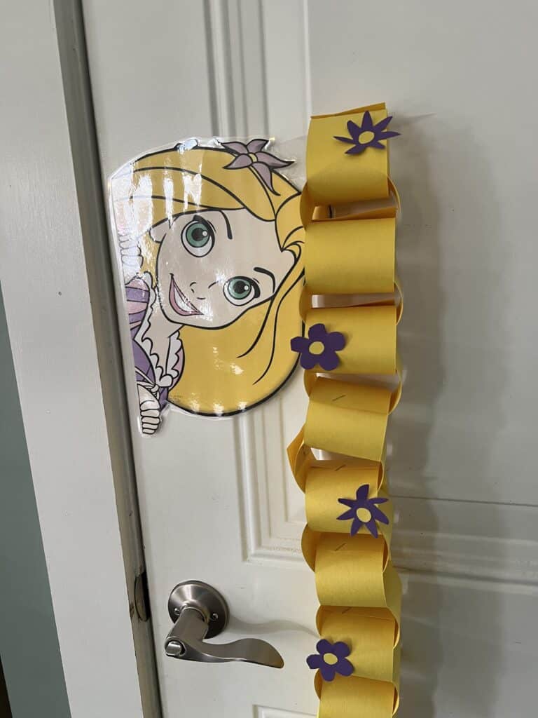 hanging a rapunzel paper chain disney countdown