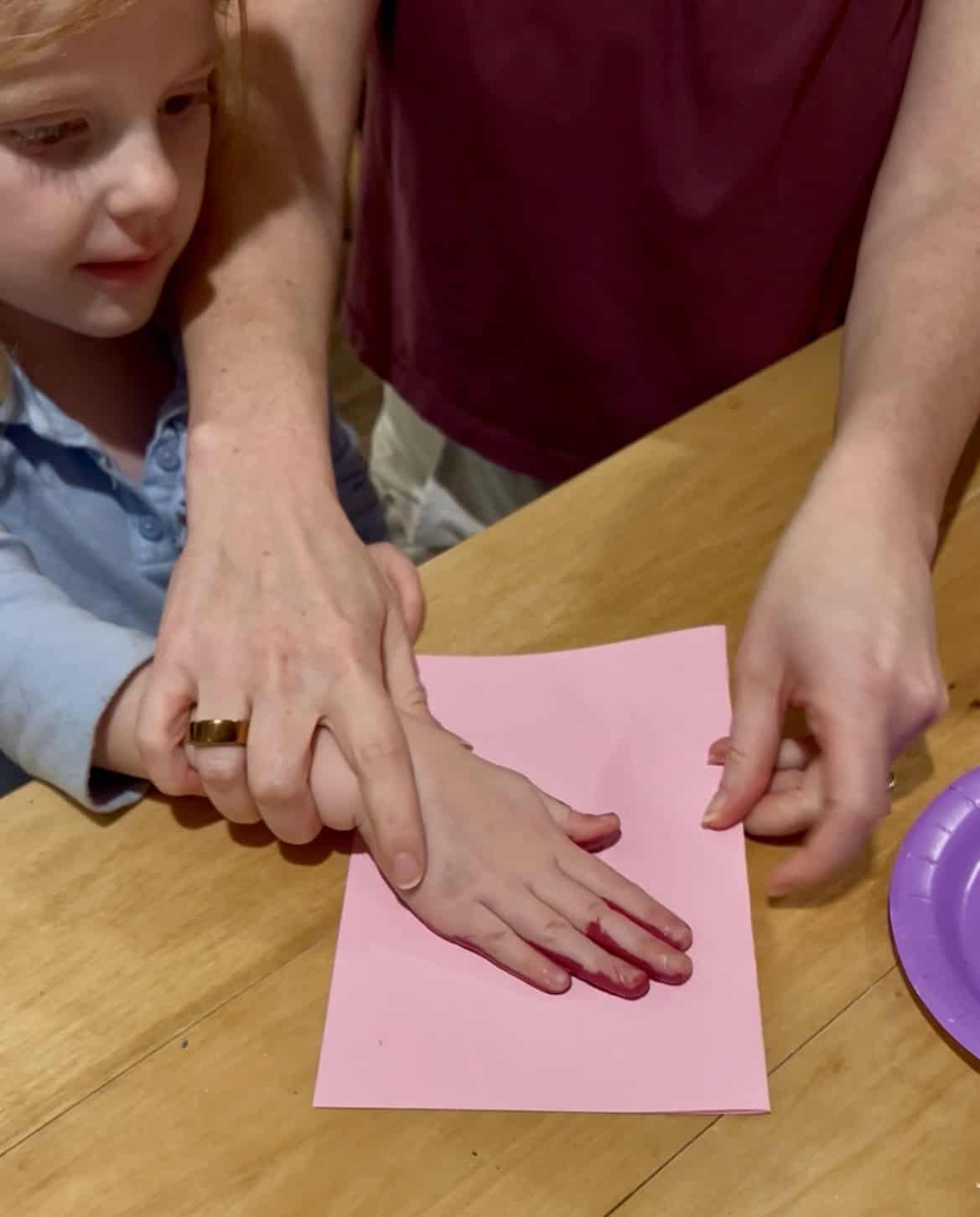 painting a handprint