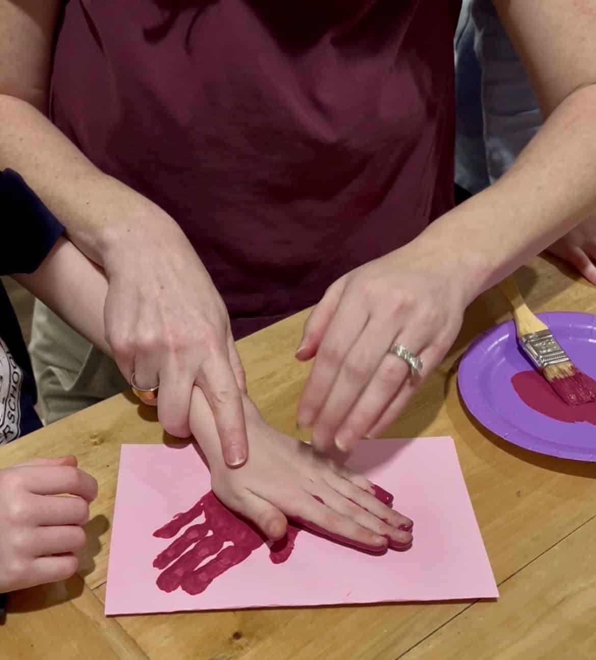 painting a handprint