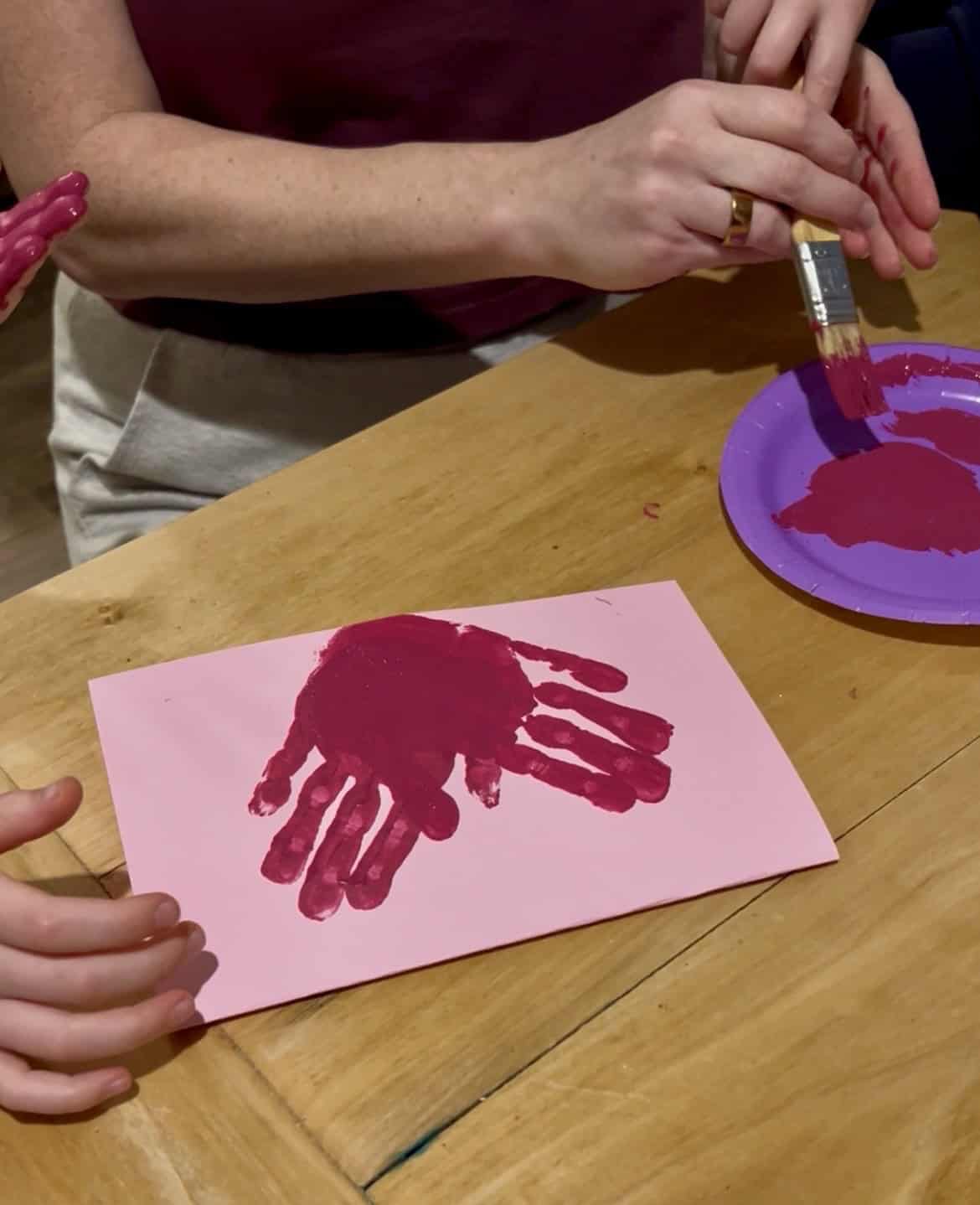 handprint heart card