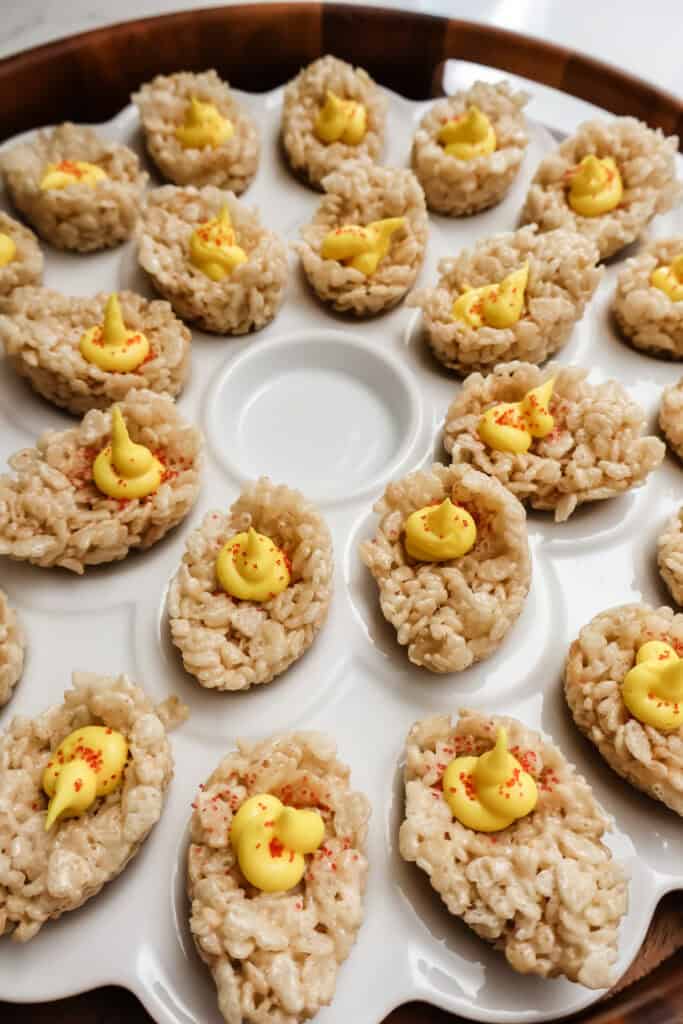 deviled egg rice crispy treats
