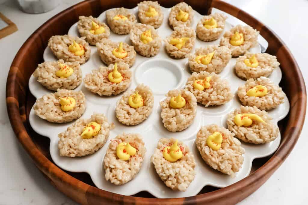 deviled egg rice crispy treats