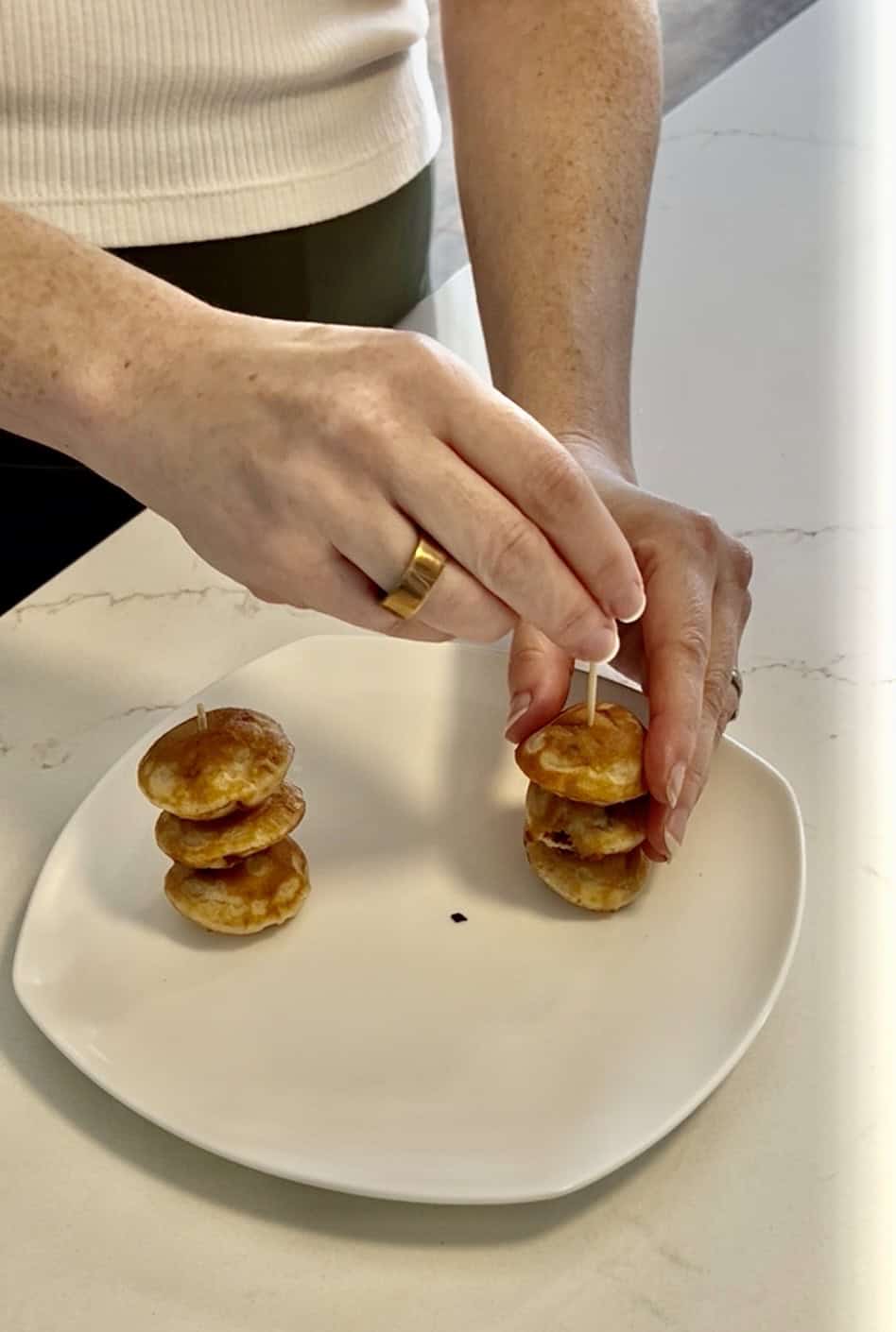 making pancake stacks