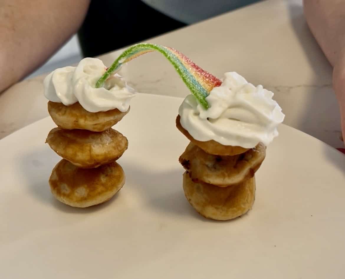 rainbow pancake stacks