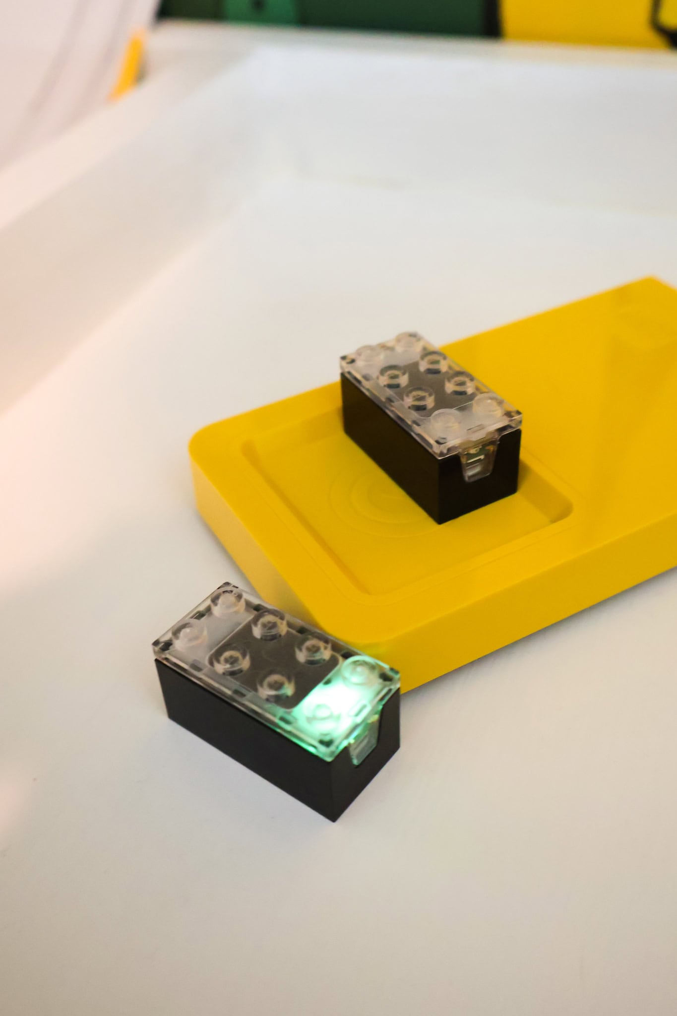 Lego Smart Bricks on charger