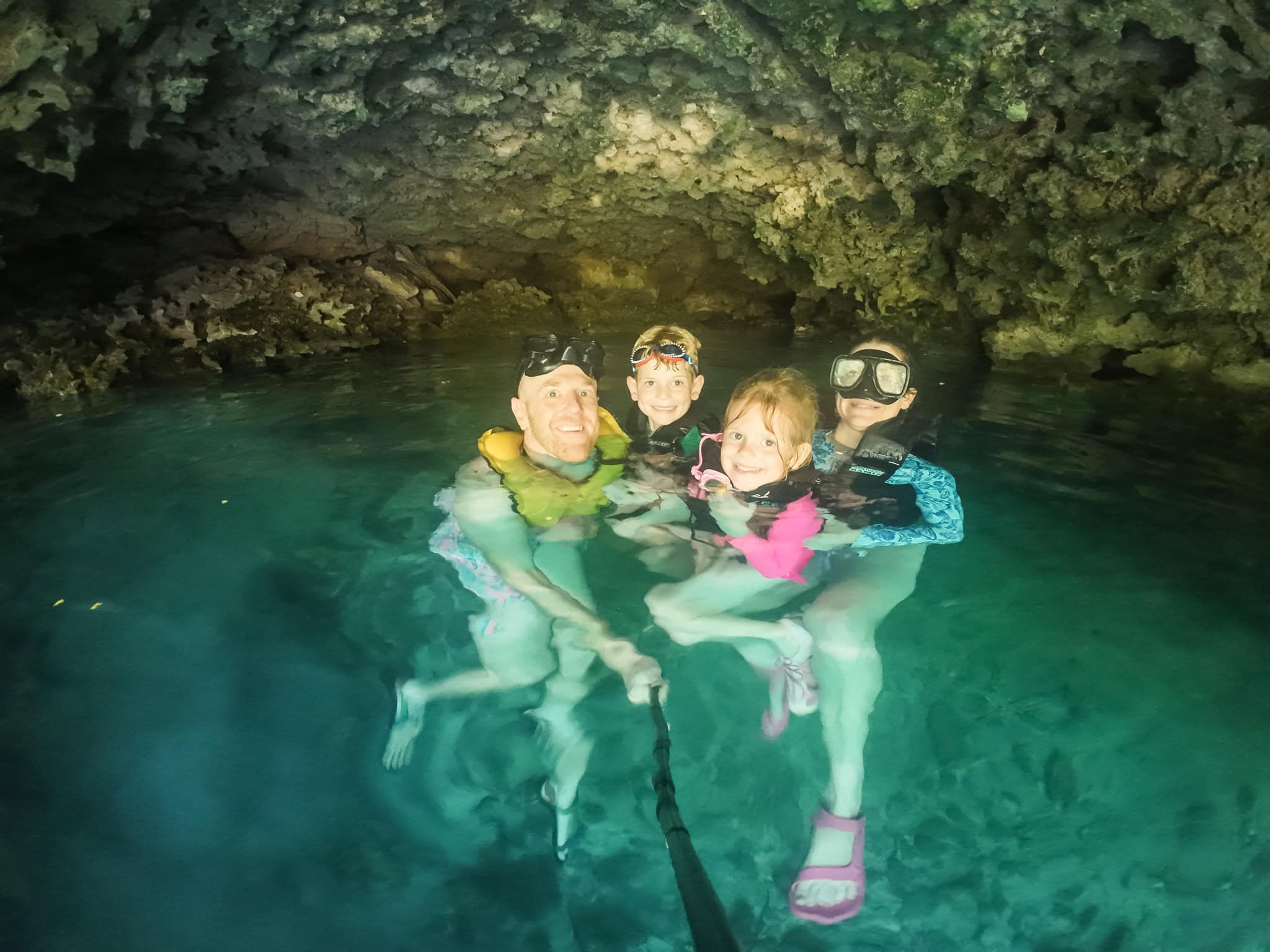 swimming in a cave cancun