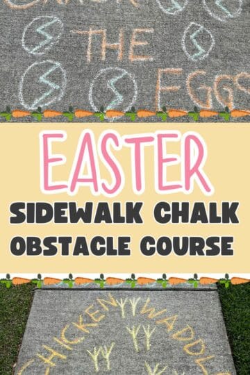 Easter chalk obstacle course