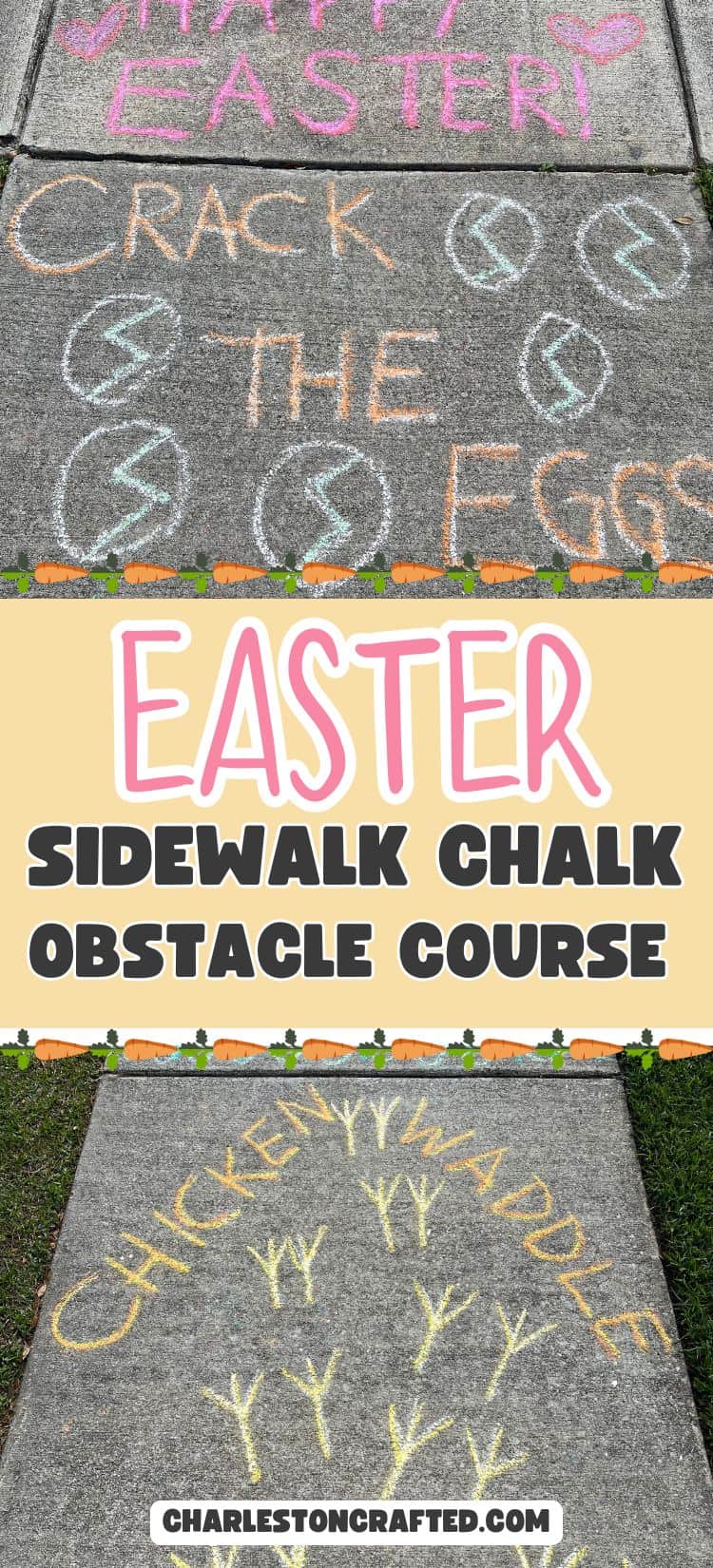 Easter chalk obstacle course