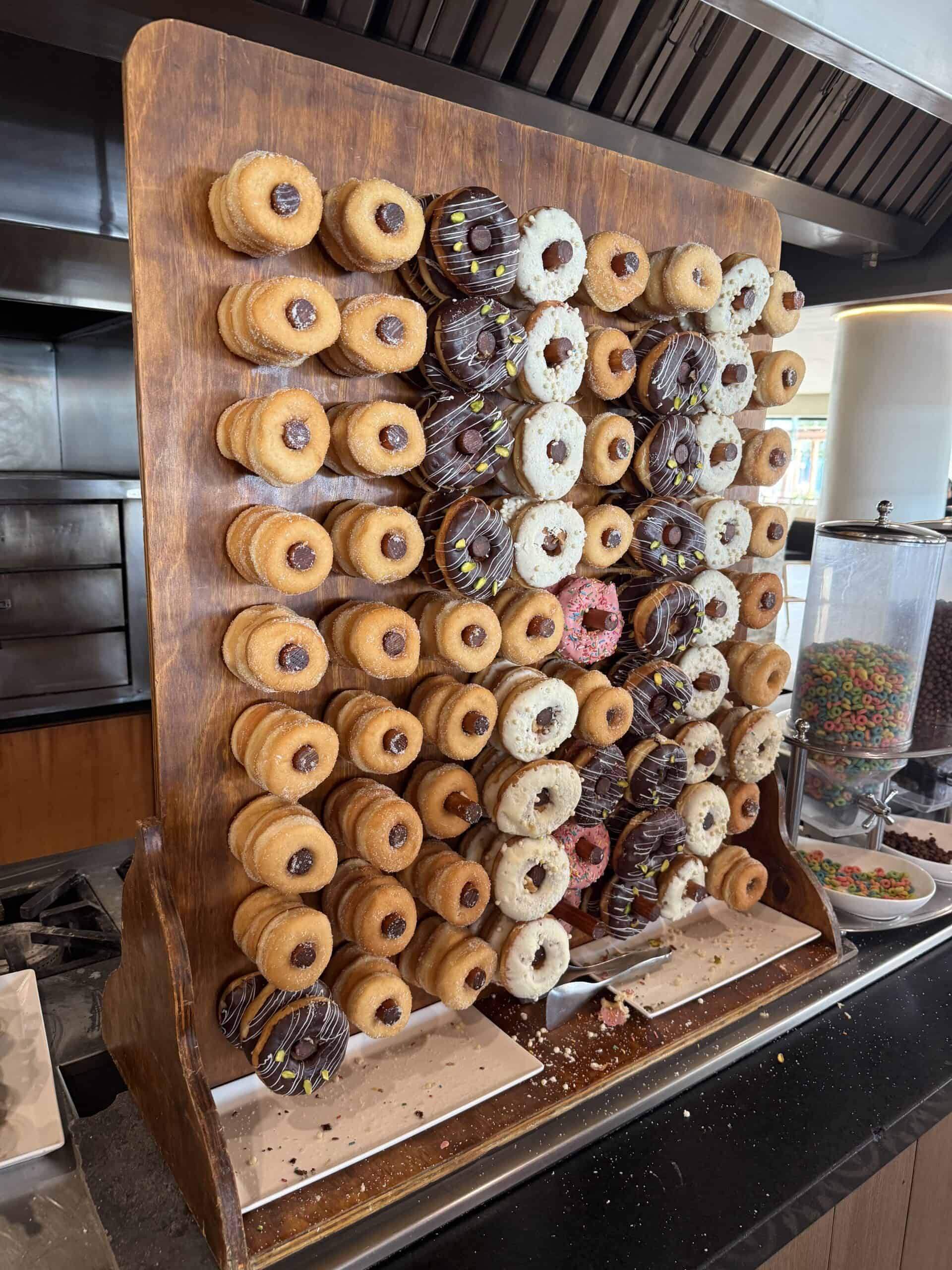 Donut wall at Hilton Mar Caribe breakfast buffet