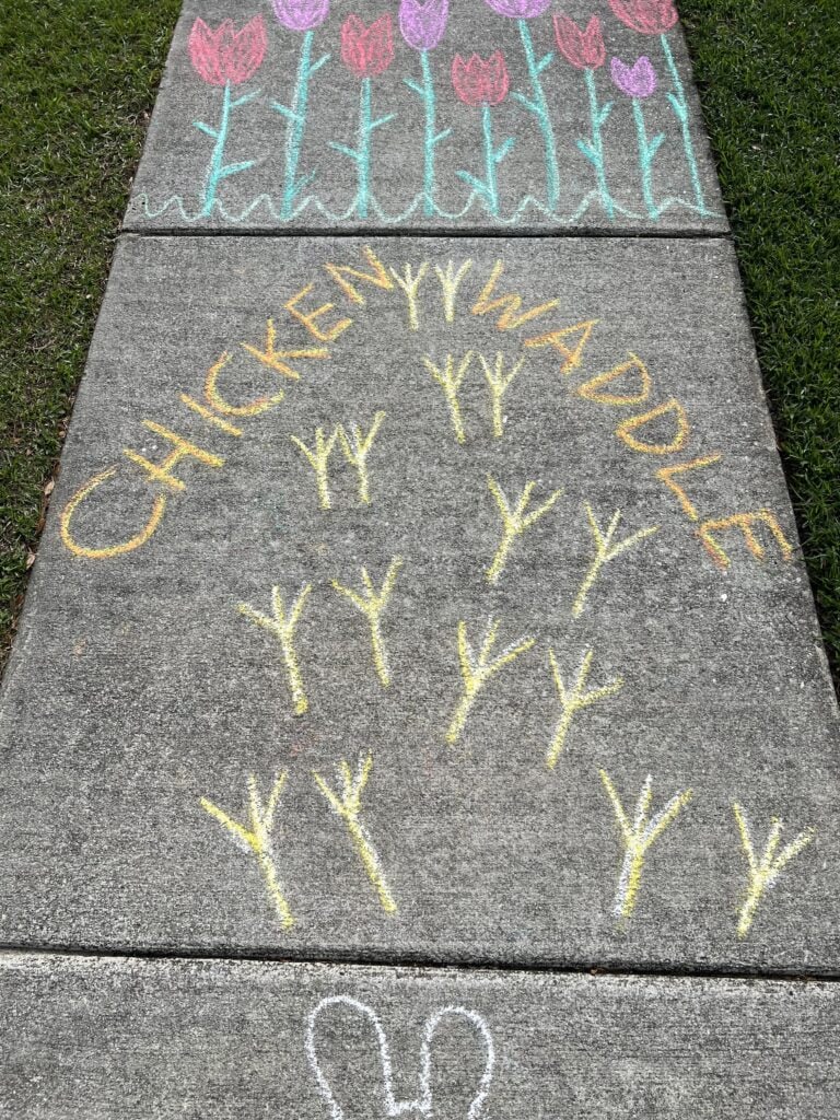 Easter chalk obstacle course