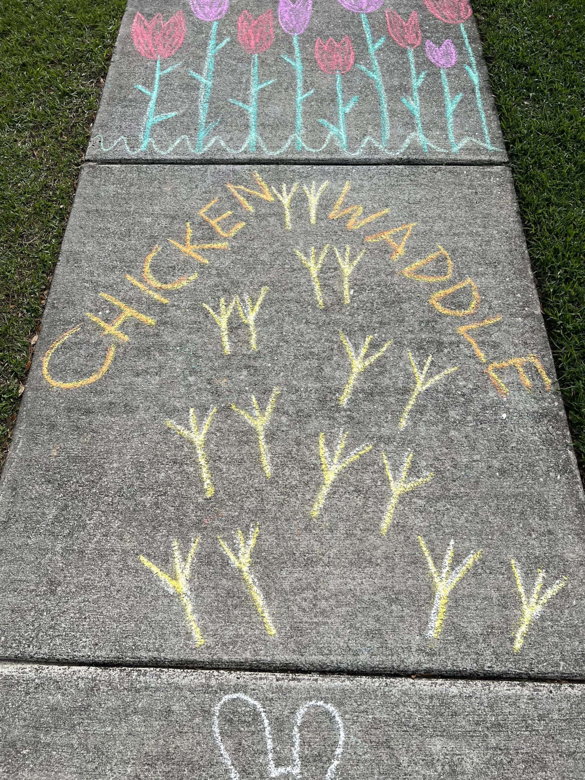 Easter chalk obstacle course