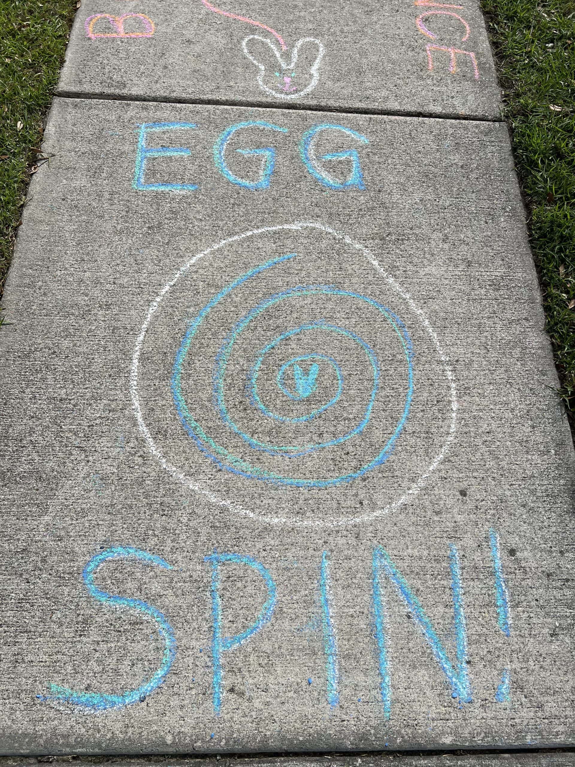 Easter chalk obstacle course