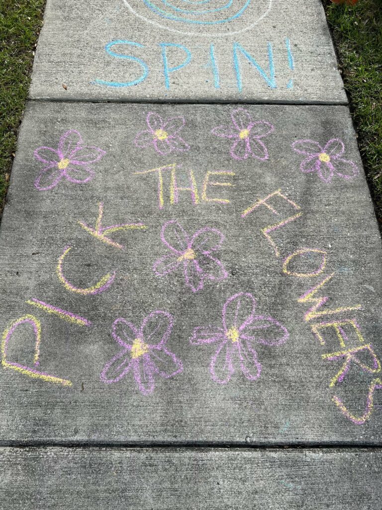 Easter chalk obstacle course