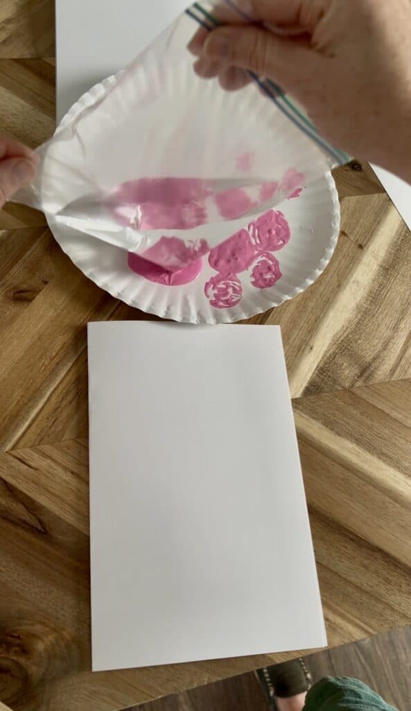 easy rose painting with plastic bags