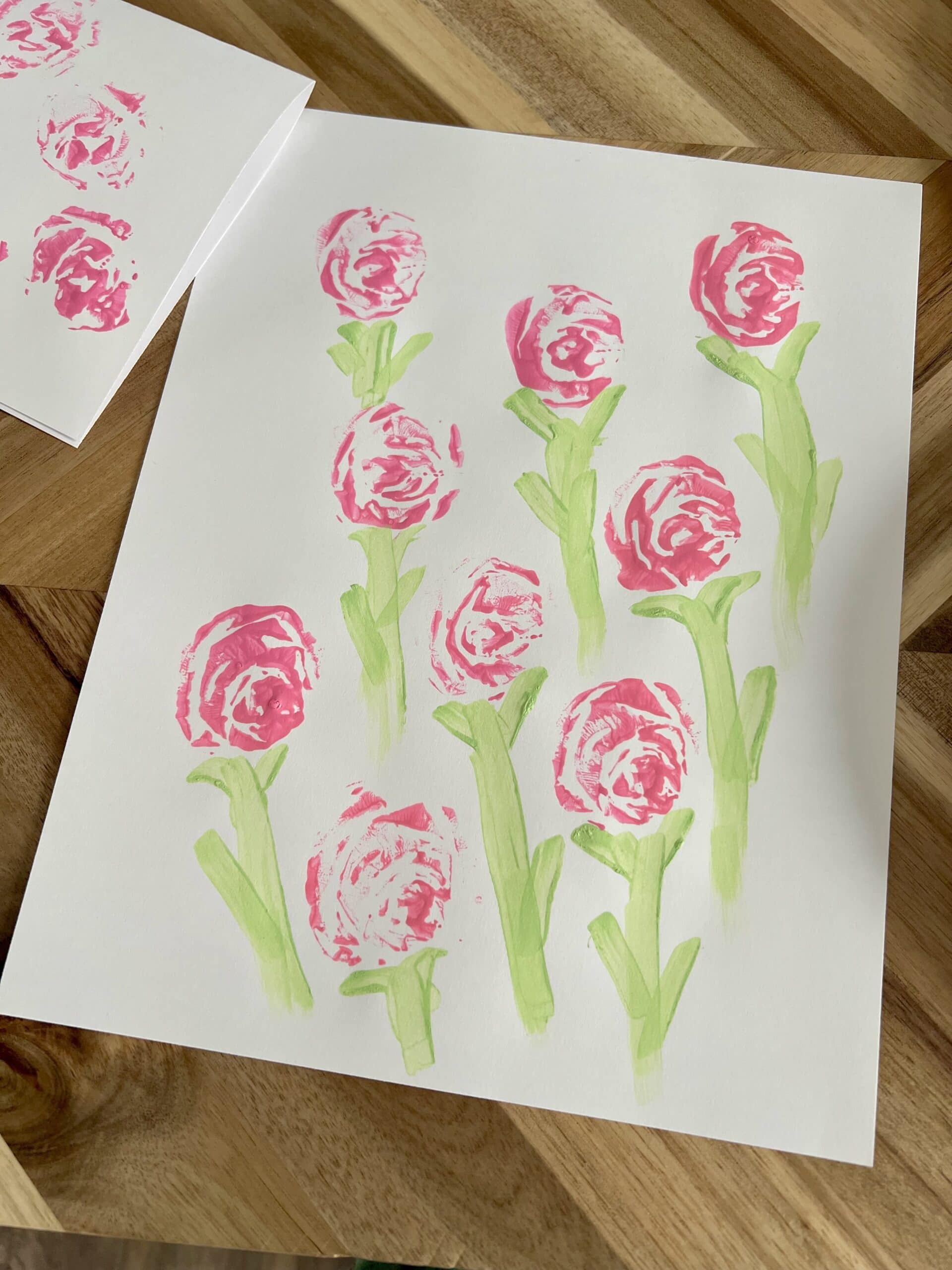 easy rose painting with plastic bags