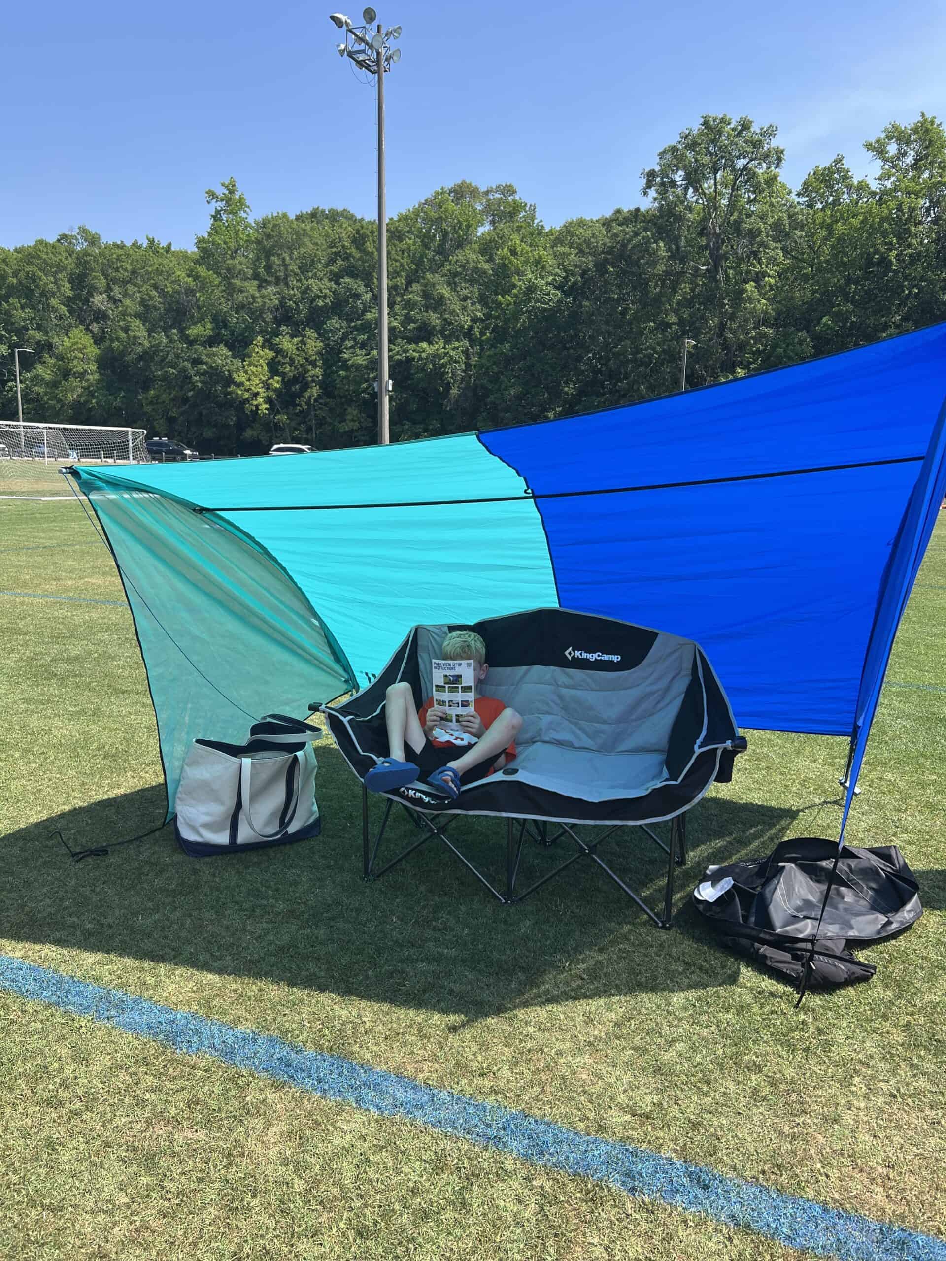 shibumi vista shade at a soccer game