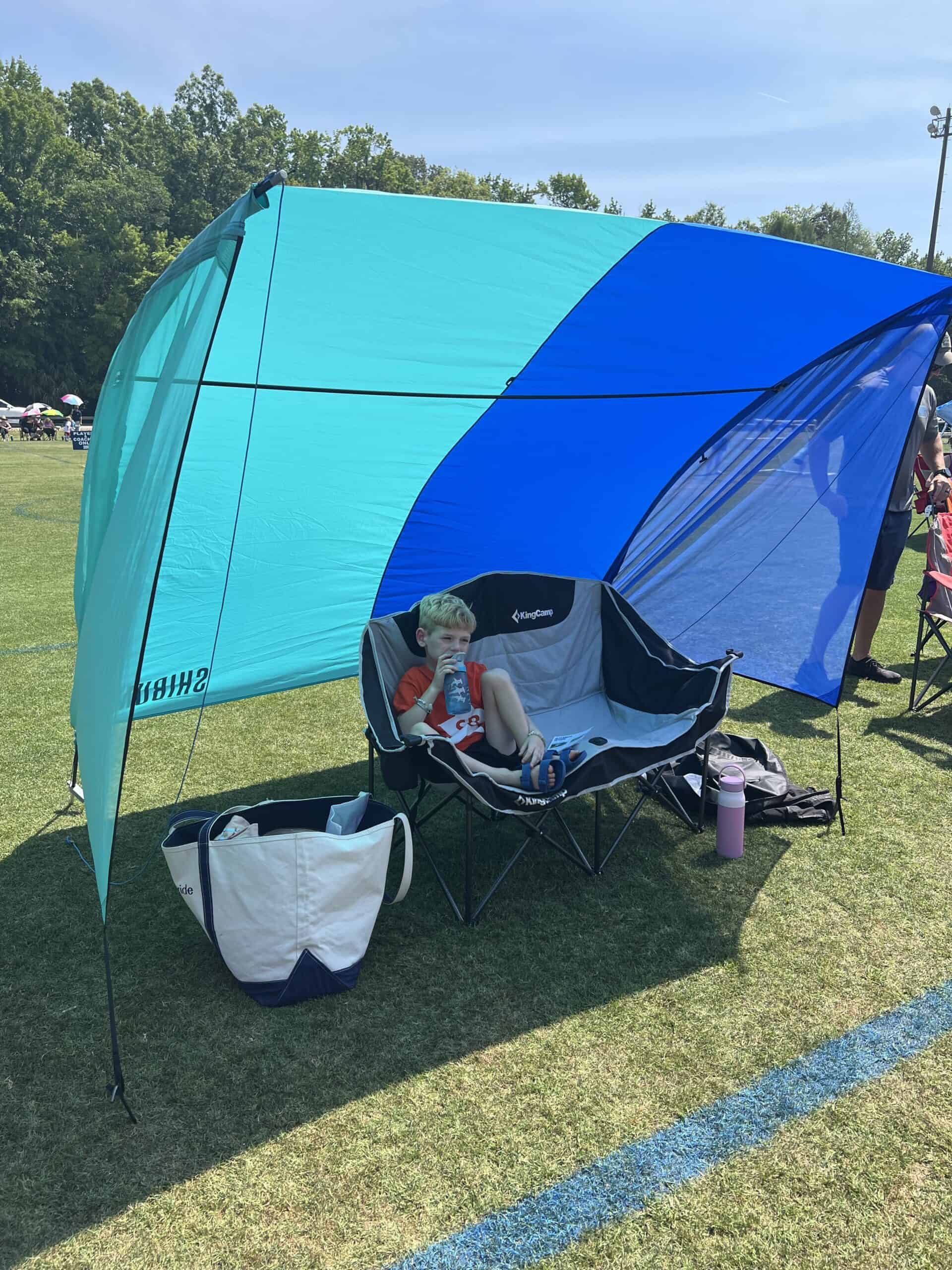 shibumi vista shade at a soccer game