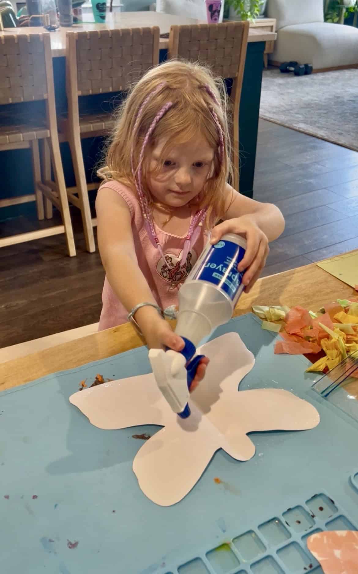 making a tissue paper butterfly