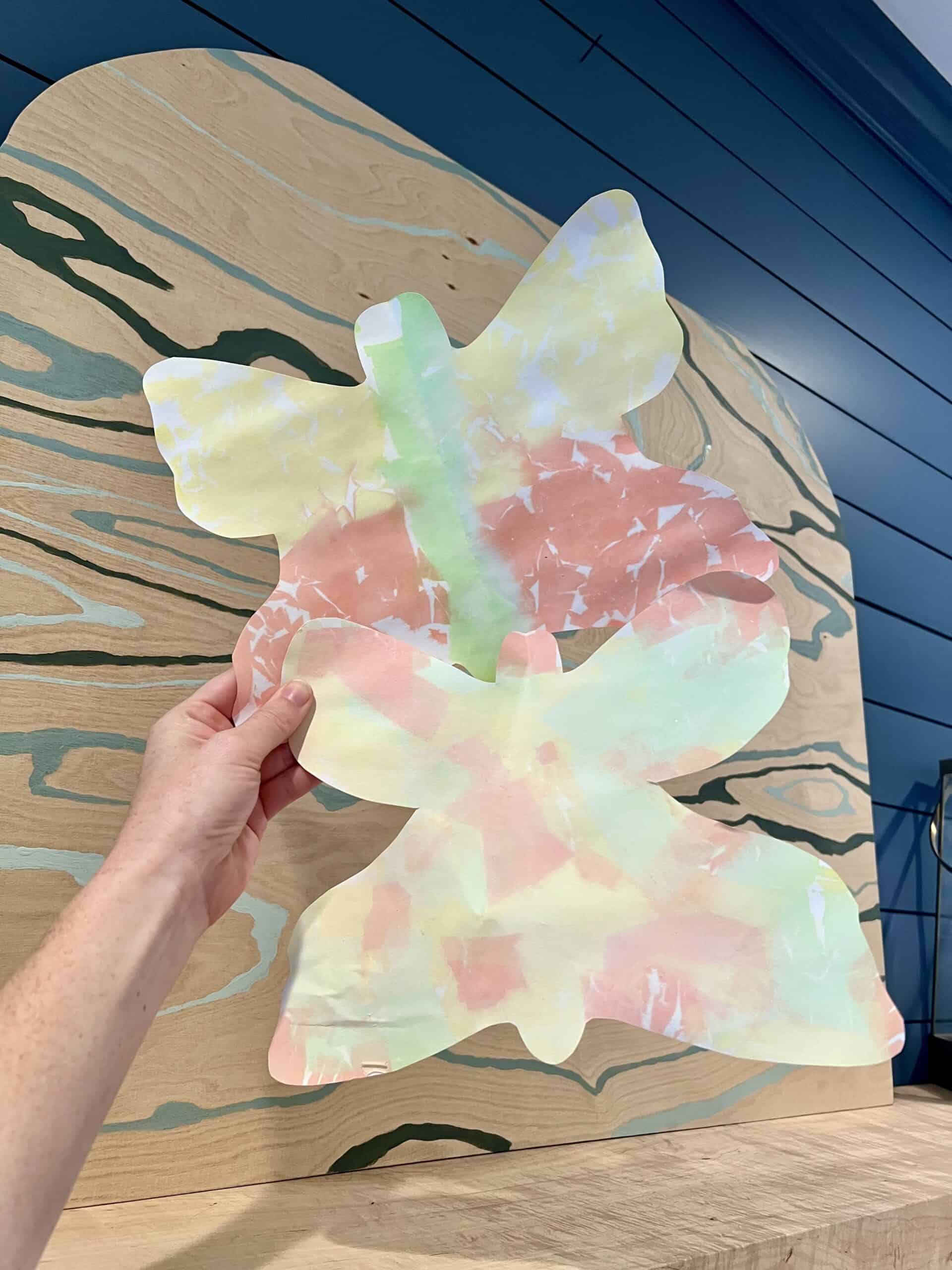 making a tissue paper butterfly