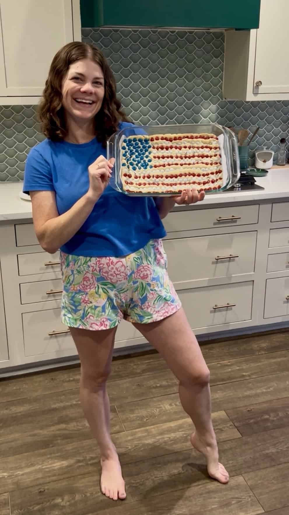 m&m american flag cookie cake