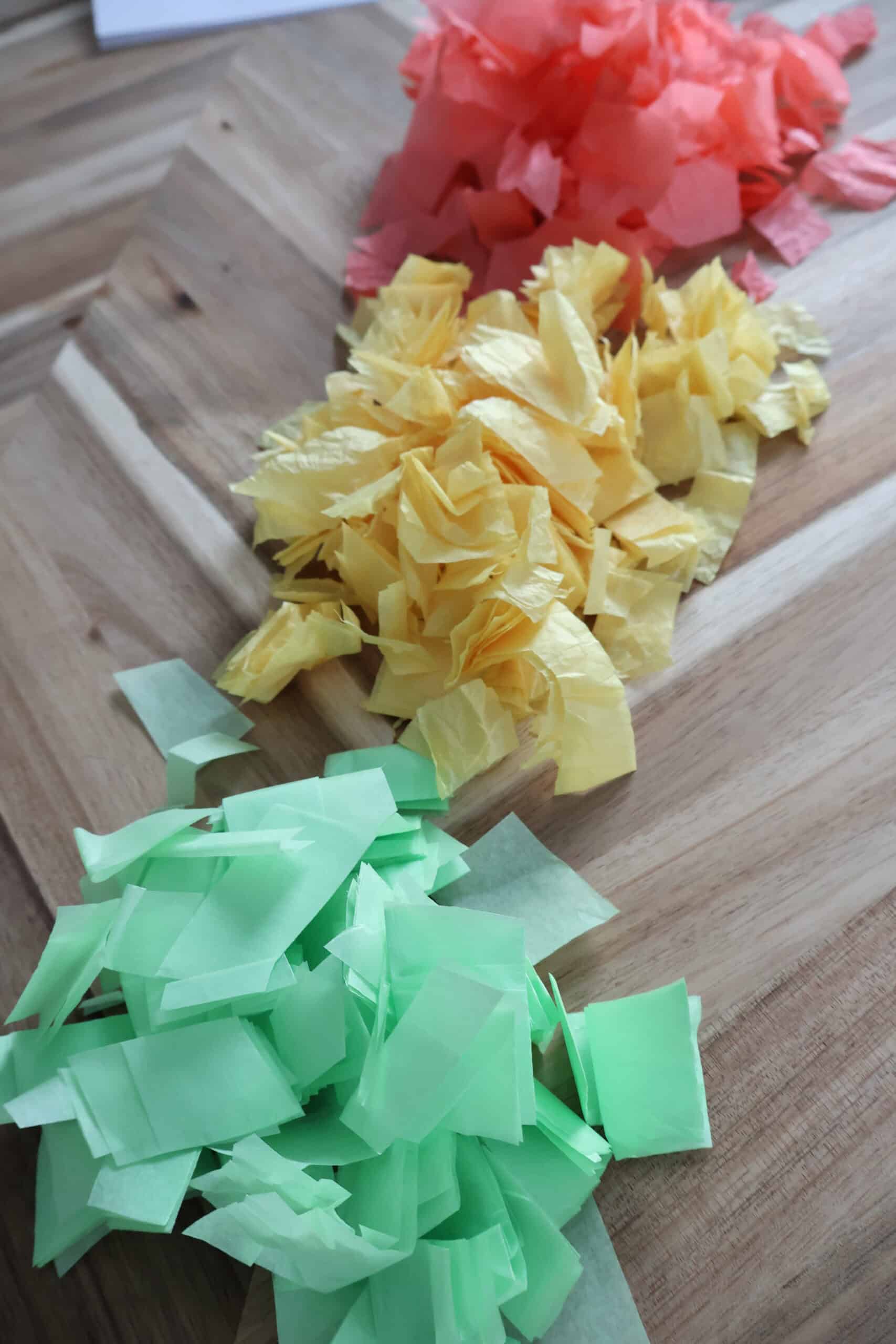 cut up tissue paper
