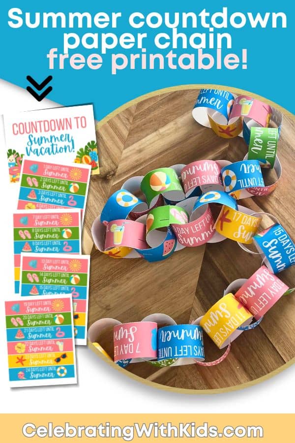 summer countdown paper chain free printable