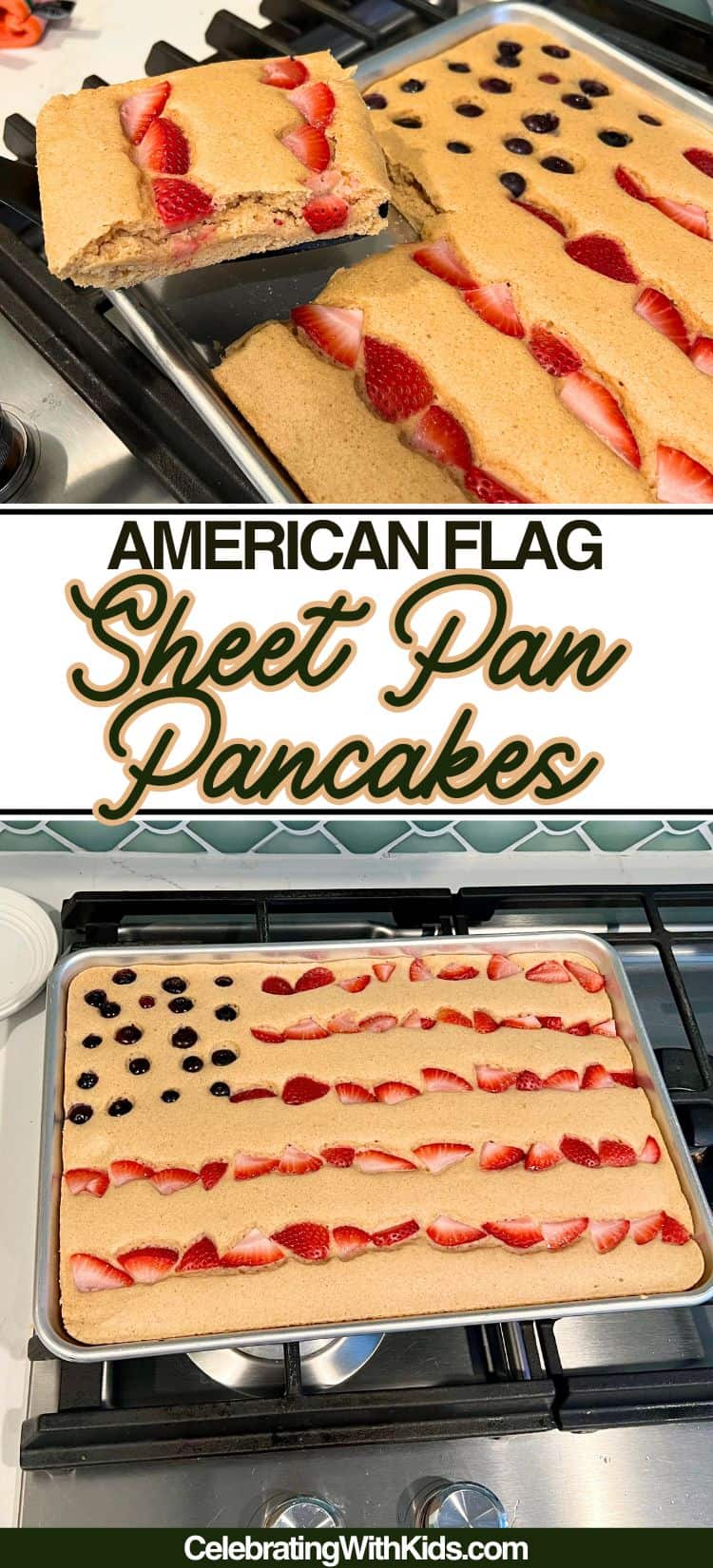 American Flag Sheet Pan Pancakes