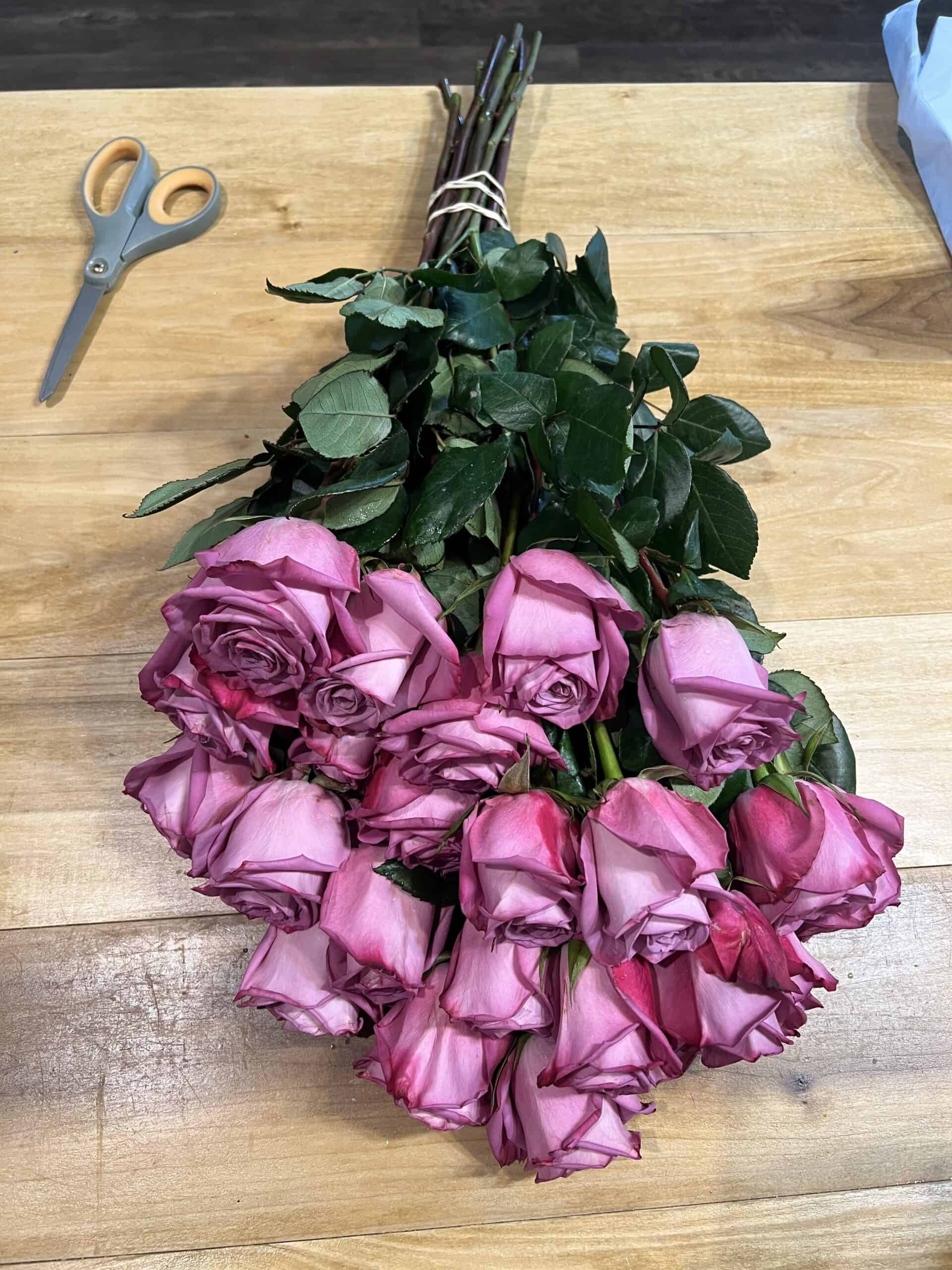 shaping a ballet bouquet