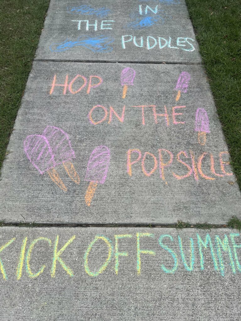 summer sidewalk chalk obstacle course