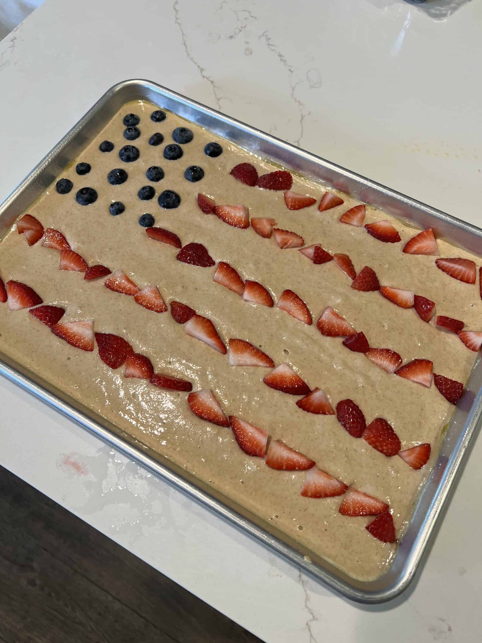 American Flag Sheet Pan Pancakes