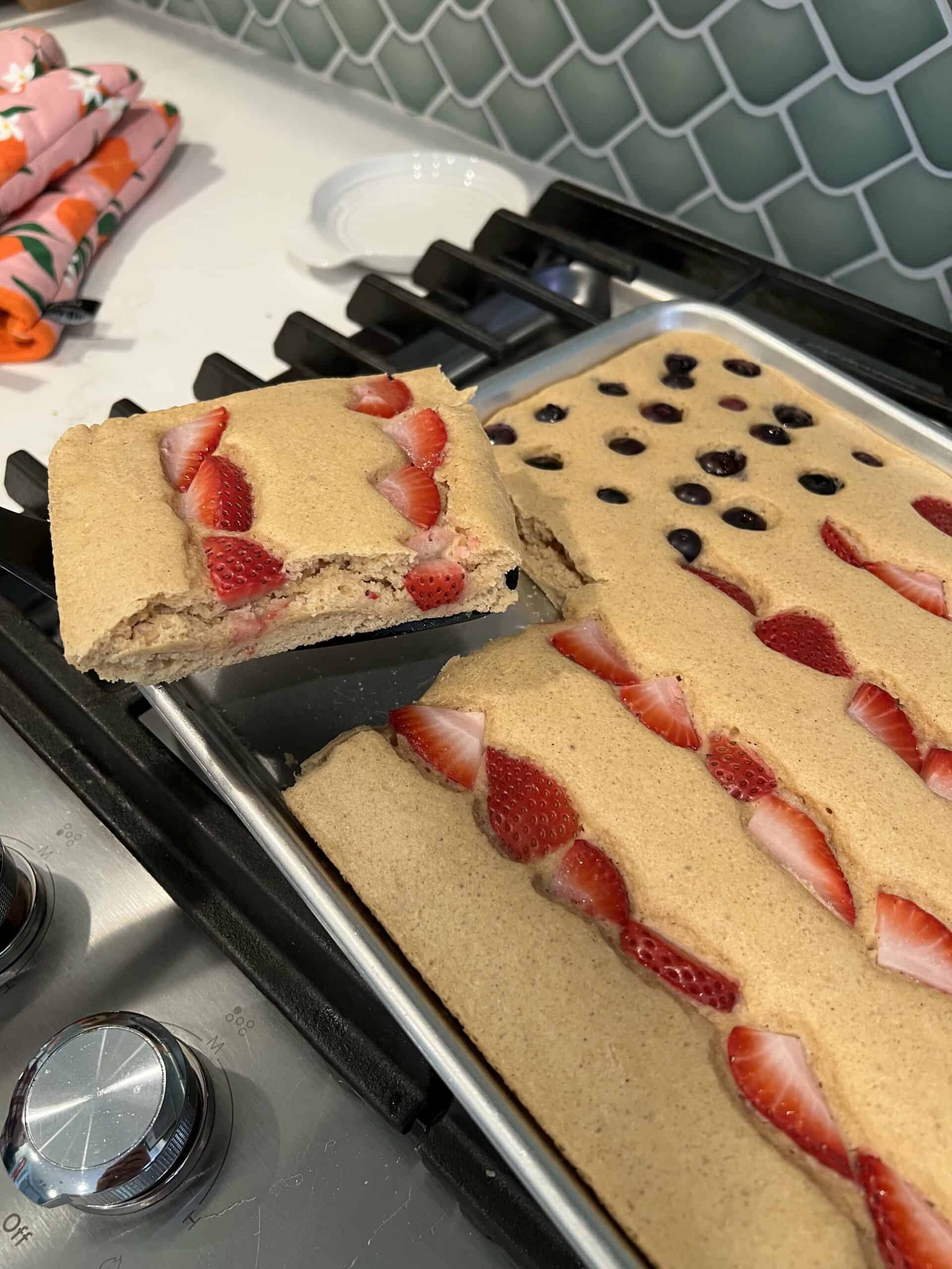 American Flag Sheet Pan Pancakes