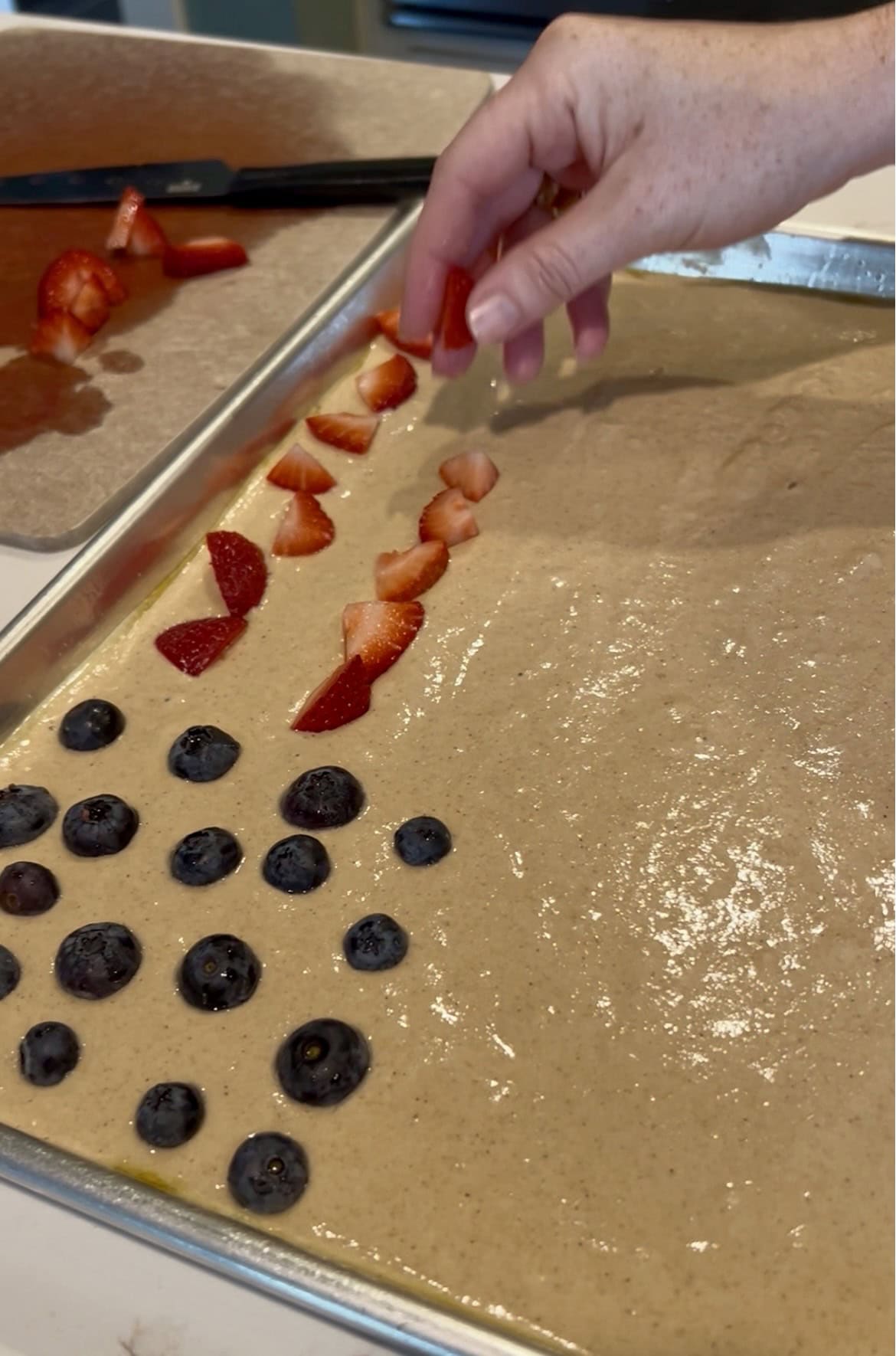 American Flag Sheet Pan Pancakes