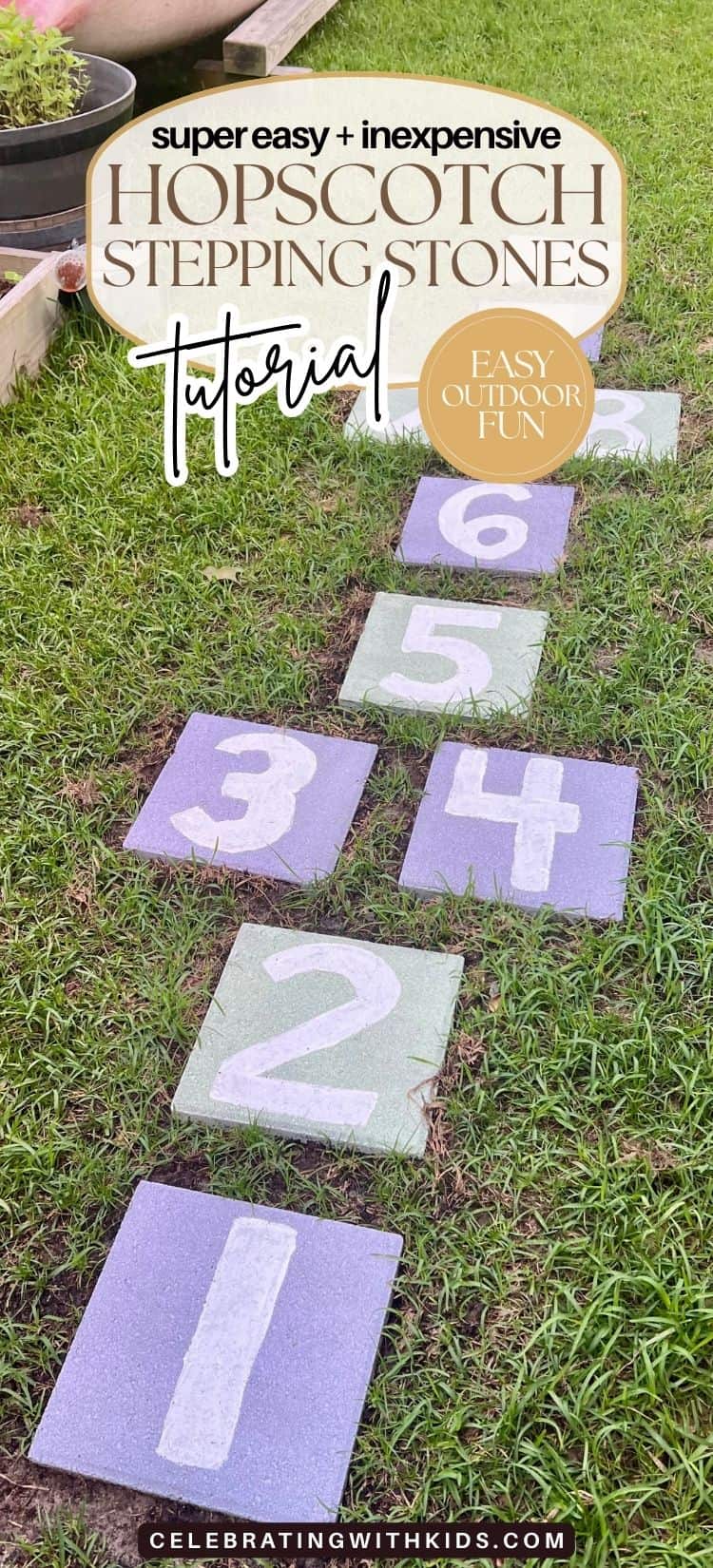 Easy DIY Hopscotch Stepping Stones for Your Backyard