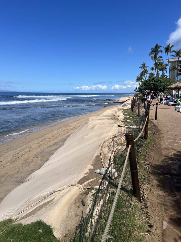 Beach erosion at Hyatt Regency Maui