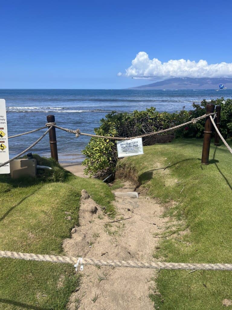 Beach erosion at Hyatt Regency Maui