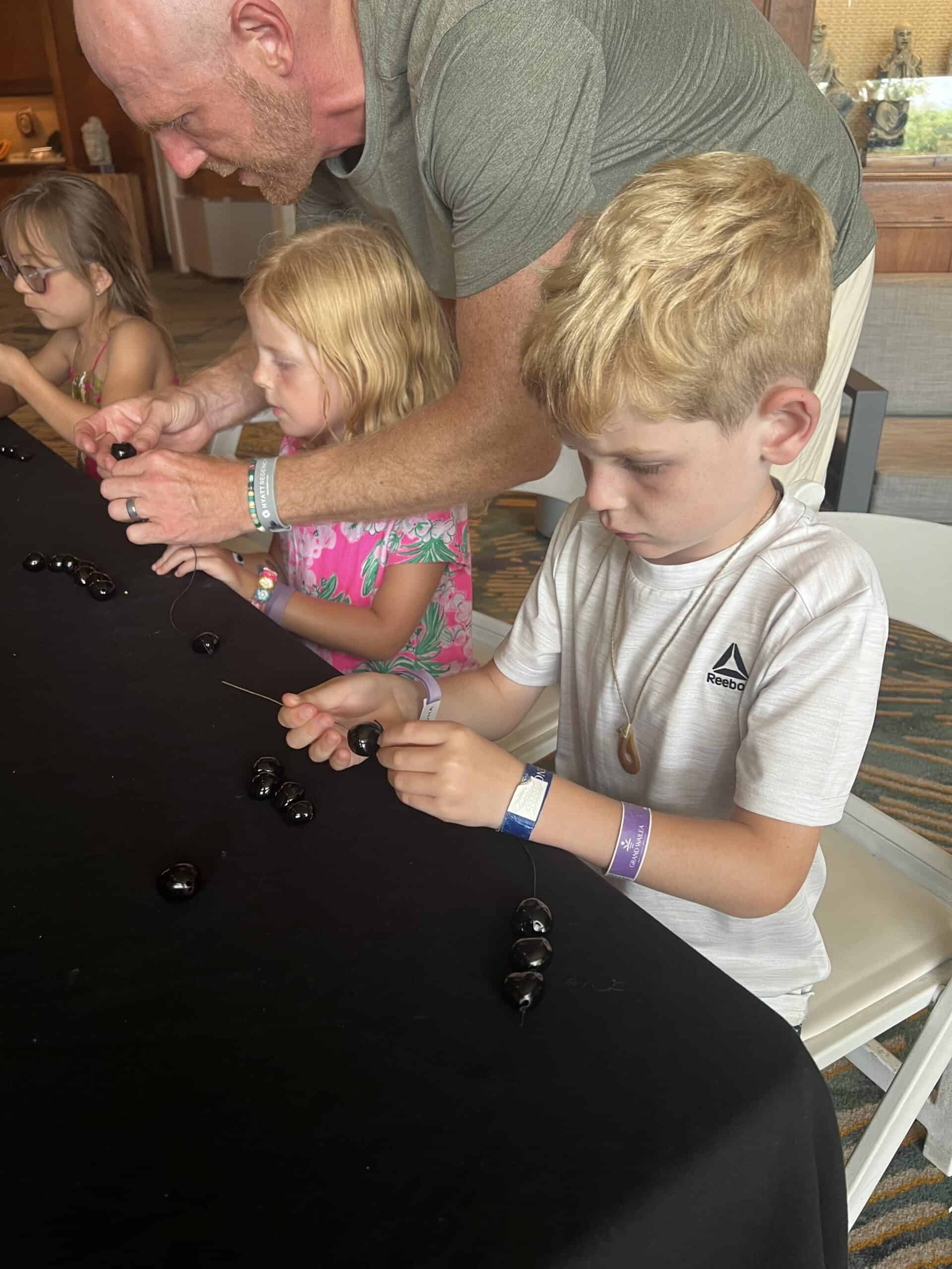 beaded bracelet making at hyatt regency maui