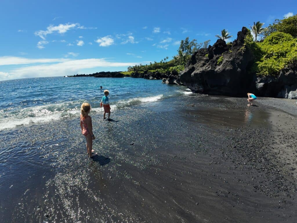 Black Sand Beach Hana Maui Hawaii