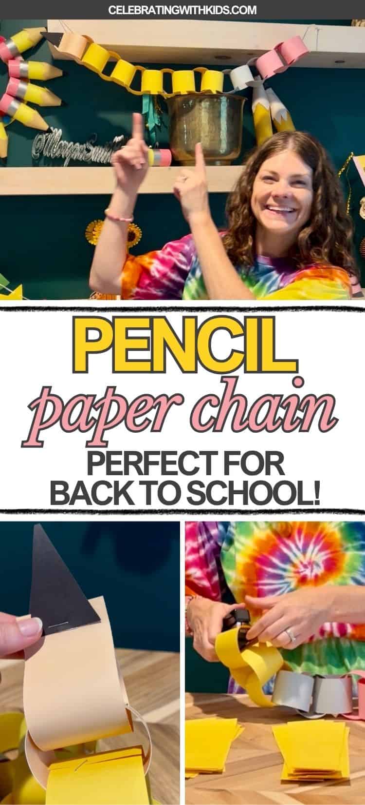 pencil paper chain for back to school