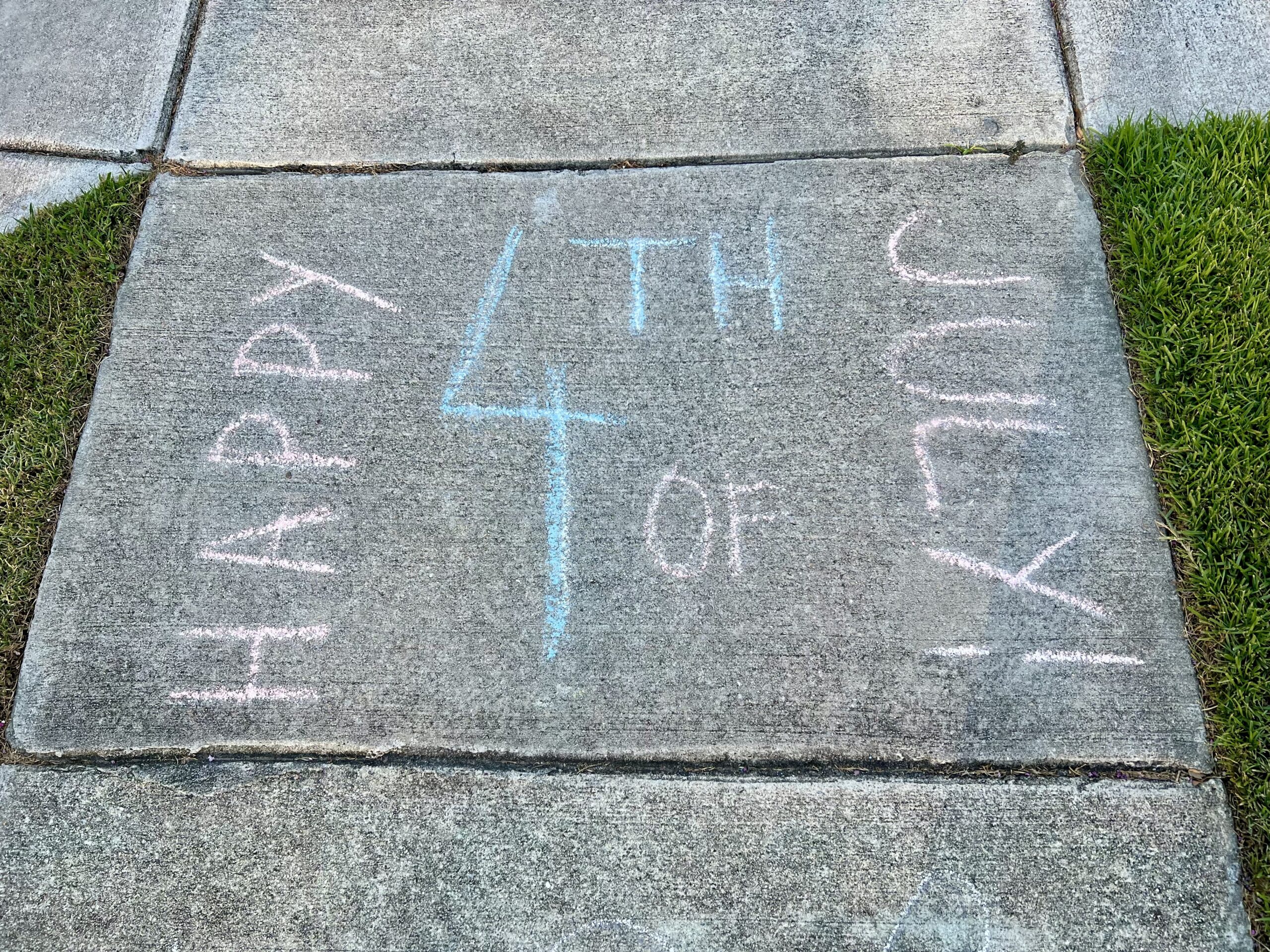 4th of July Sidewalk Chalk Obstacle Course