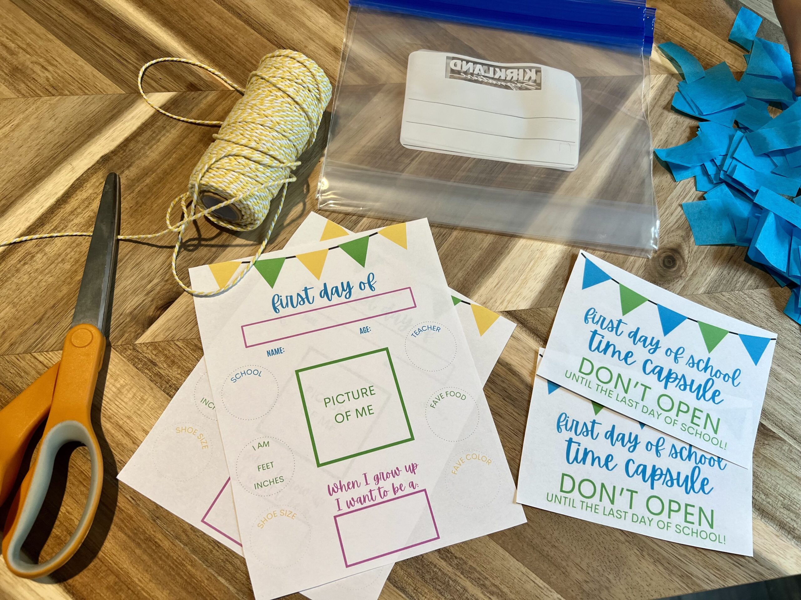 First Day of School Time Capsule