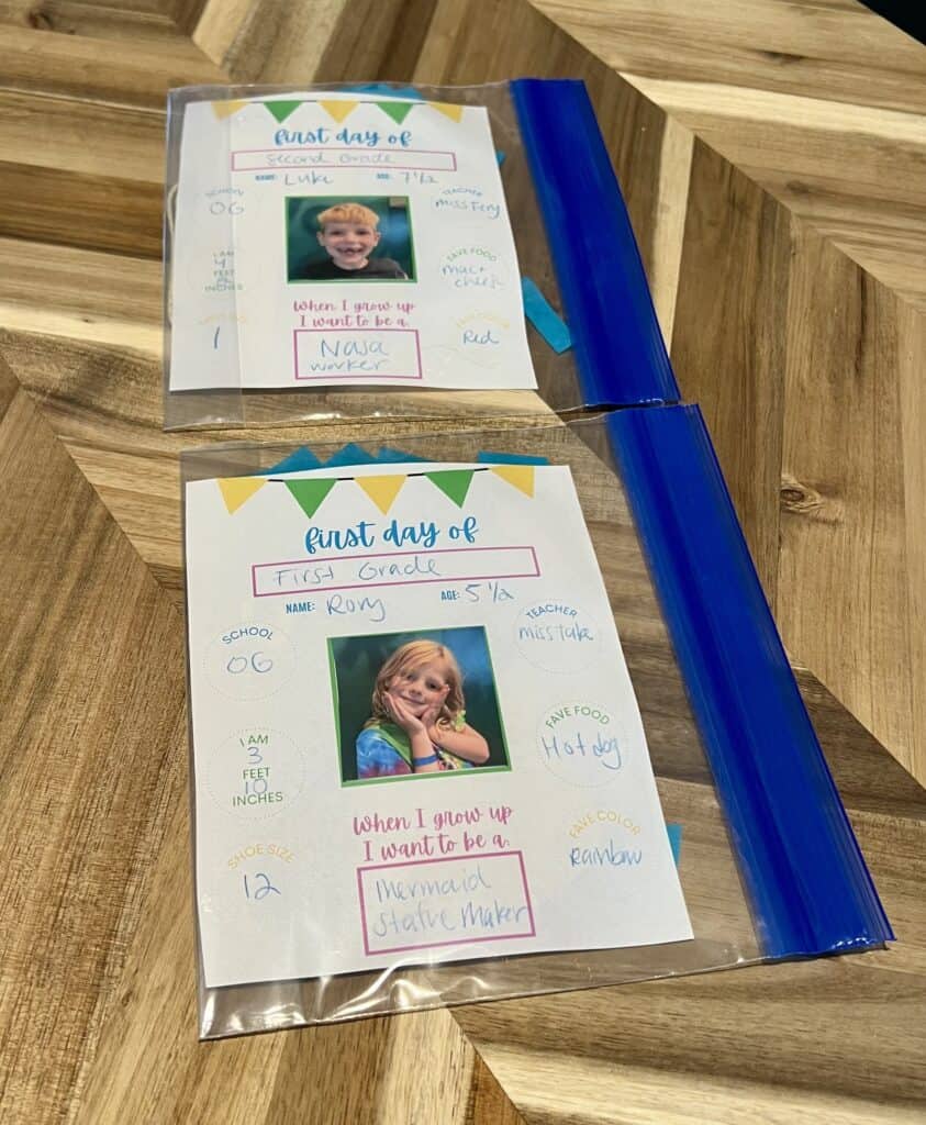 First Day of School Time Capsule
