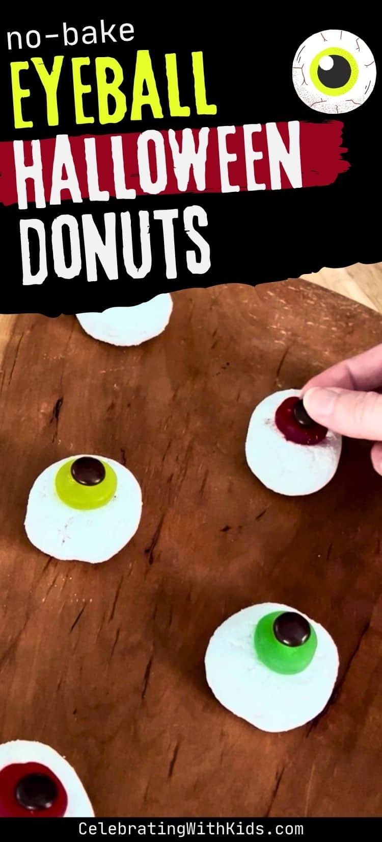 Easy Eyeball Donuts for Halloween