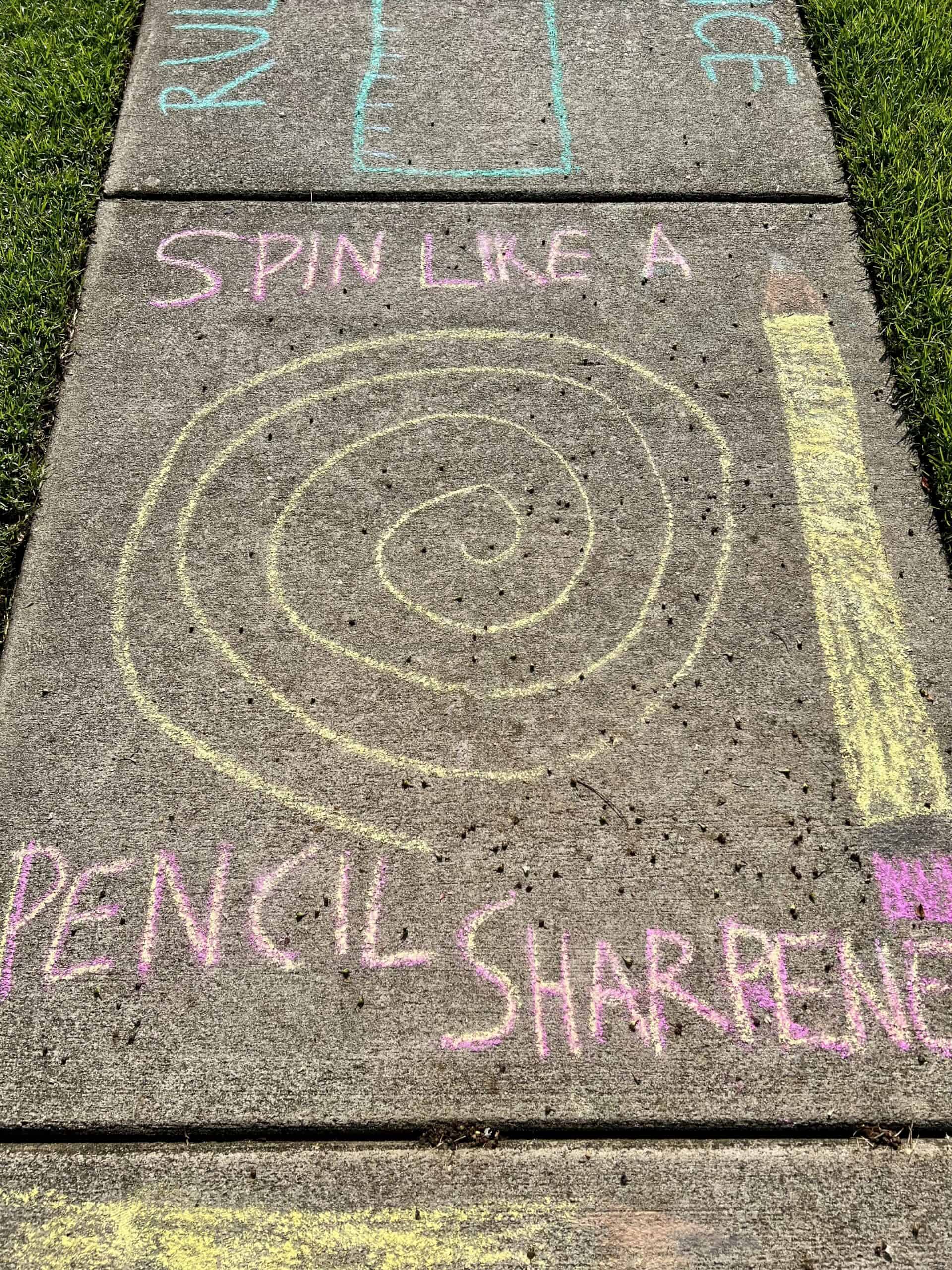 first day of school sidewalk chalk obstacle course