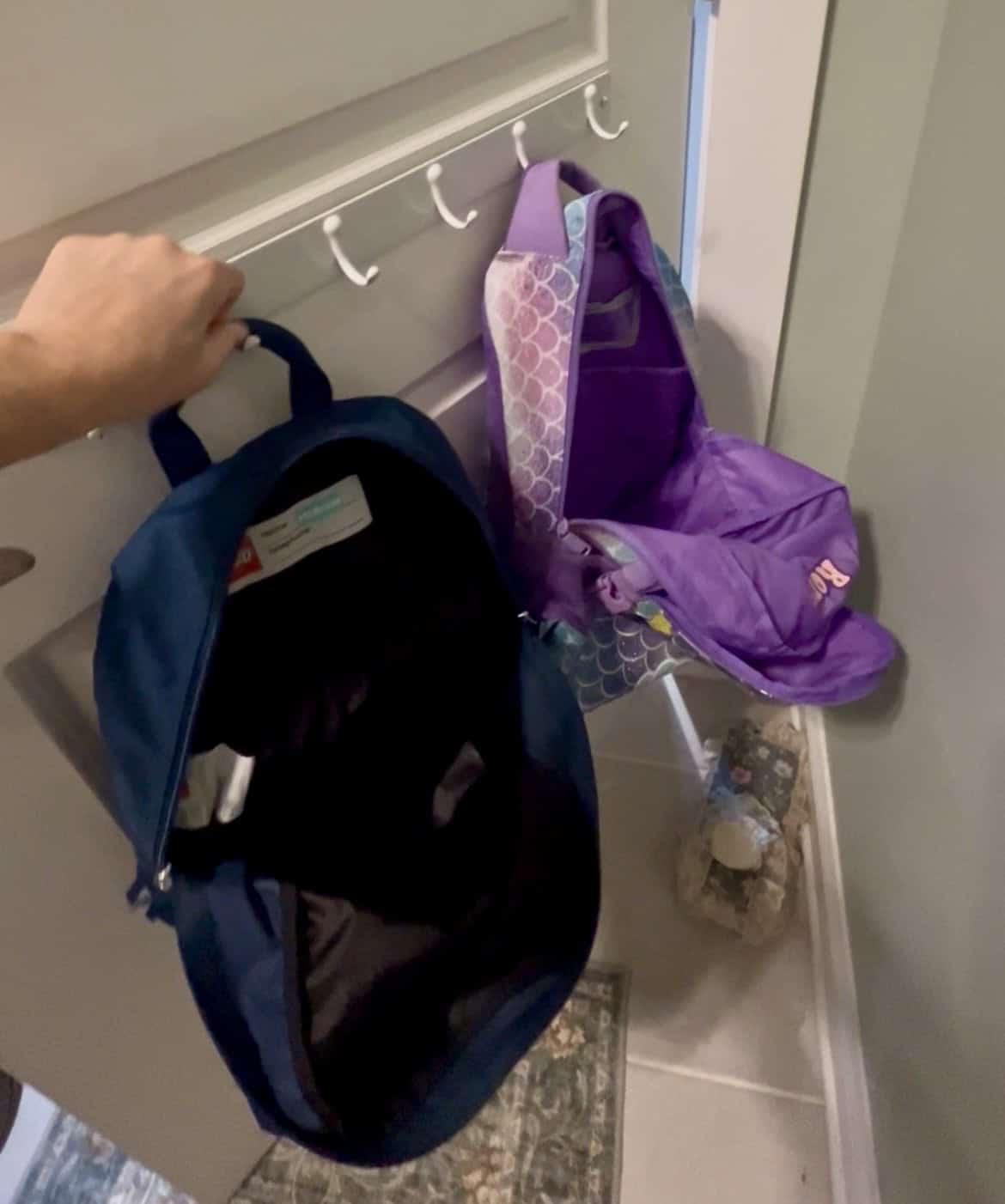 hang backpack to dry