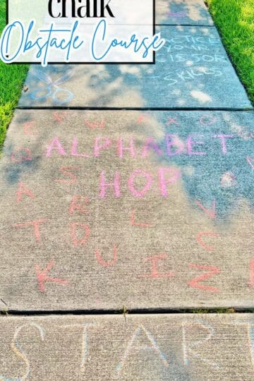 first day of school sidewalk chalk obstacle course